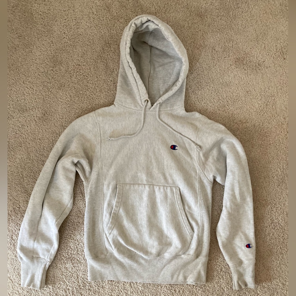 CHAMPION Embroidered Gray Hoodie